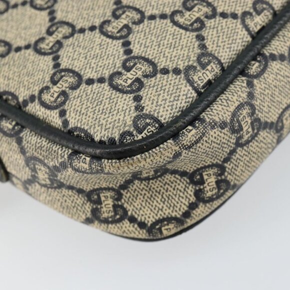 Authentic GUCCI GG Plus Supreme Shoulder Bag PVC Navy Gold - Picture 5 of 16